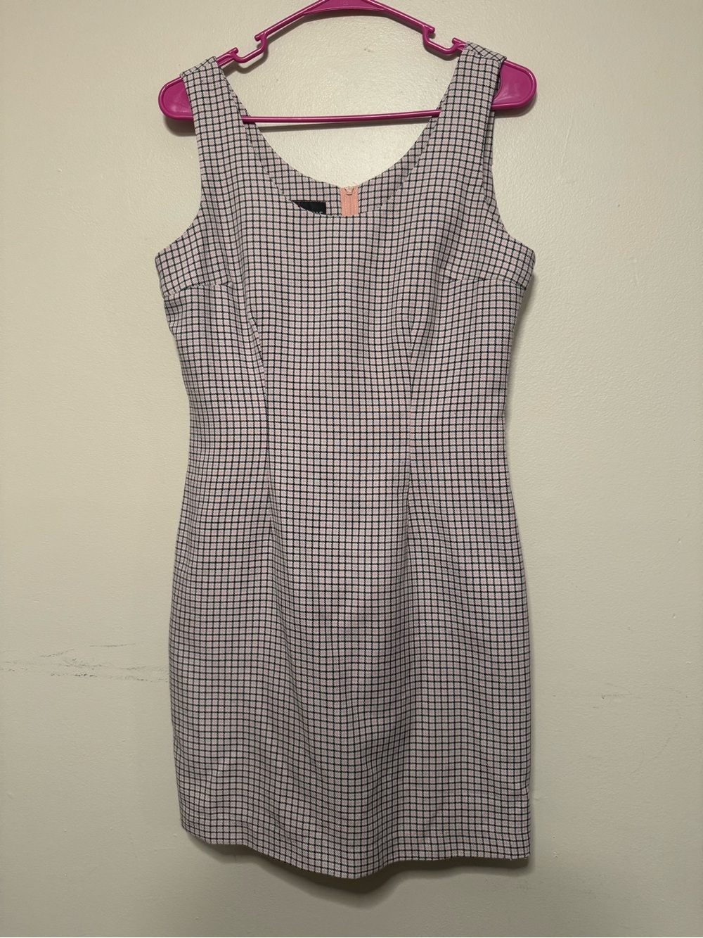 My Michelle White and Black Pink Check Sheath Dress